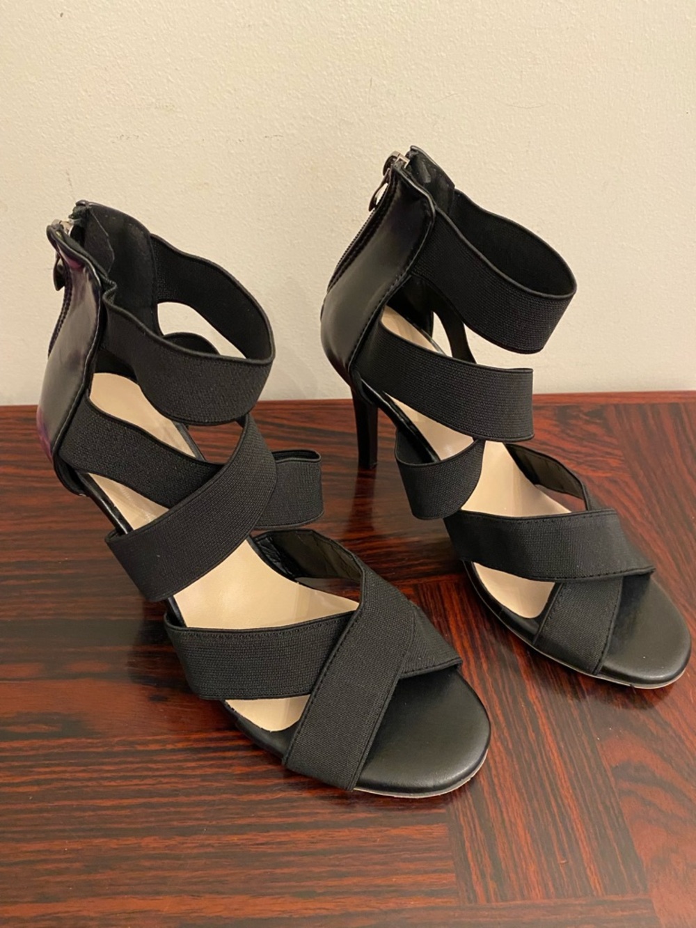 Black Strappy High Heel Sandals - Women's Dress Heels